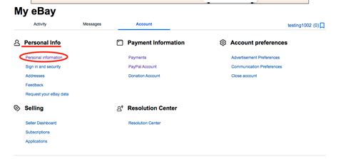 ebay request total|my ebay account personal information.
